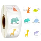 Наклейки для детей, 6 стилей, милые животные, спасибо, этикетки для печати, скрапбукинг, Подарочный декор, стикер для канцелярских товаров, наклейки, 500 шт.