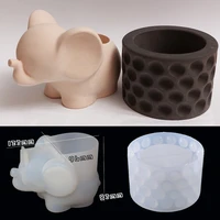 3d cute elephant flowerpot concrete silicone molds for diy handmade uv epoxy plaster home crafts storage jar resin mould
