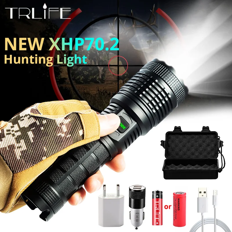 8000лм ультра яркий XHP70 светодиодный фонарь для охоты Xlamp алюминиевый L2