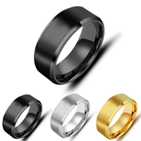 six colors new 8mm trendy stainless steel titanium steel matte solid wedding ring anniversary gift couples