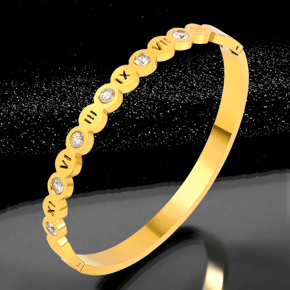 

New FashionTrendy Noman Number Couple Cuff Charm Bangles Women Girls Wedding Party Crystal Bangles Jewelery Gift