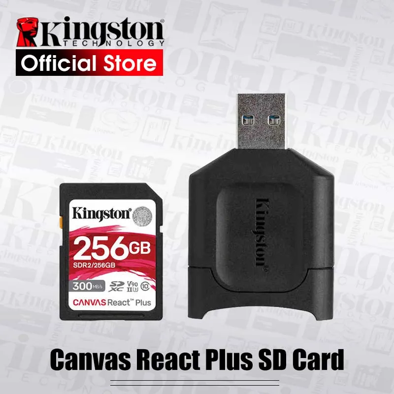 Карта памяти Kingston React Plus SD 32 ГБ SD-карта 64 128 256 макс. 300 МБ/с./с флеш-карта для