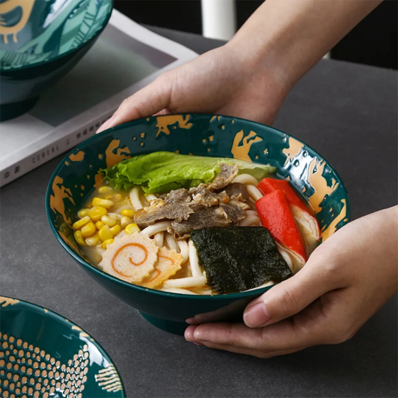 Японская креативная рельефная керамическая посуда с нижней глазурью для