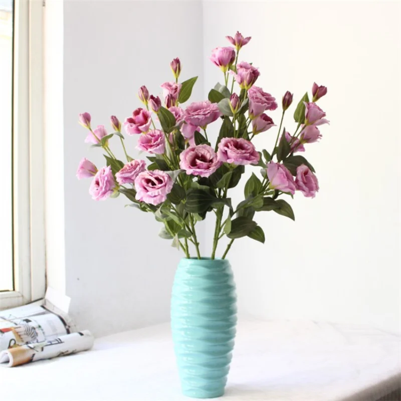

3/6 Heads/ Eustoma Artificial Silk Flowers Home Window Balcony Accessory Decoration Fake Flores Photography Office Decor