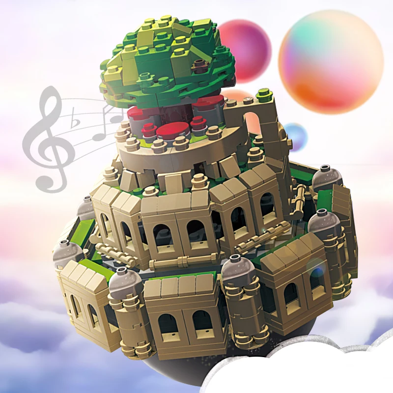 

Music Box Building Block Toys City In The Sky For Kid Education Children's Day Gift Puzzle DIY Model Bricks Game In Bulk