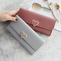 new retro small fresh metal heart shaped long wallet ladies student wallet cute wallet designer wallets for women girls