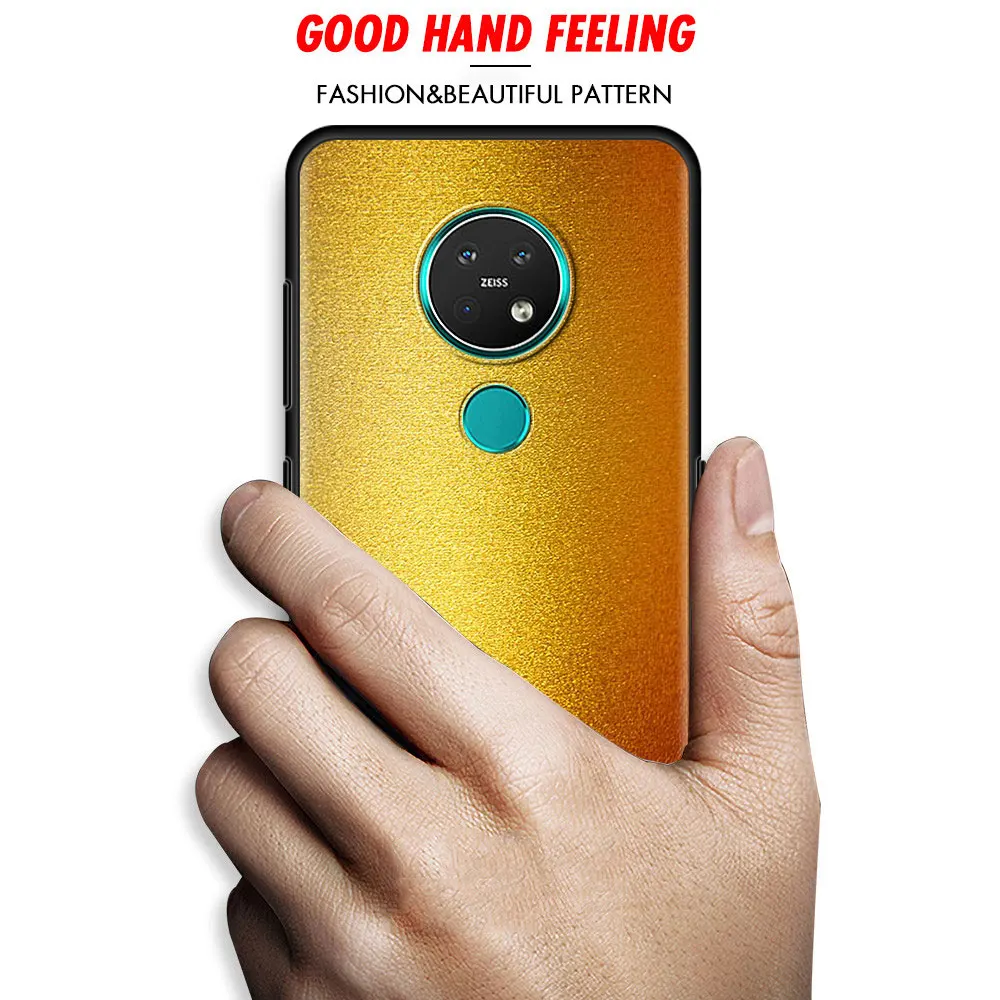 Dark Brushed Metal Texture Cell Phone Case for Nokia 5.4 7.2 3.4 5.3 2.3 3.2 8.3 5G 2.4 2.2 4.2 1.3 1.4 C20 G20 X20 Cover Coque