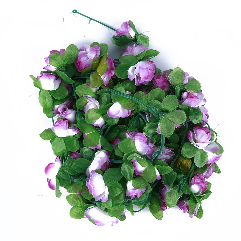 Artificial Flower Rose Vine Rattan Hanging Garland Silk Fake Flowers String Home Party Wedding Decoration | Дом и сад