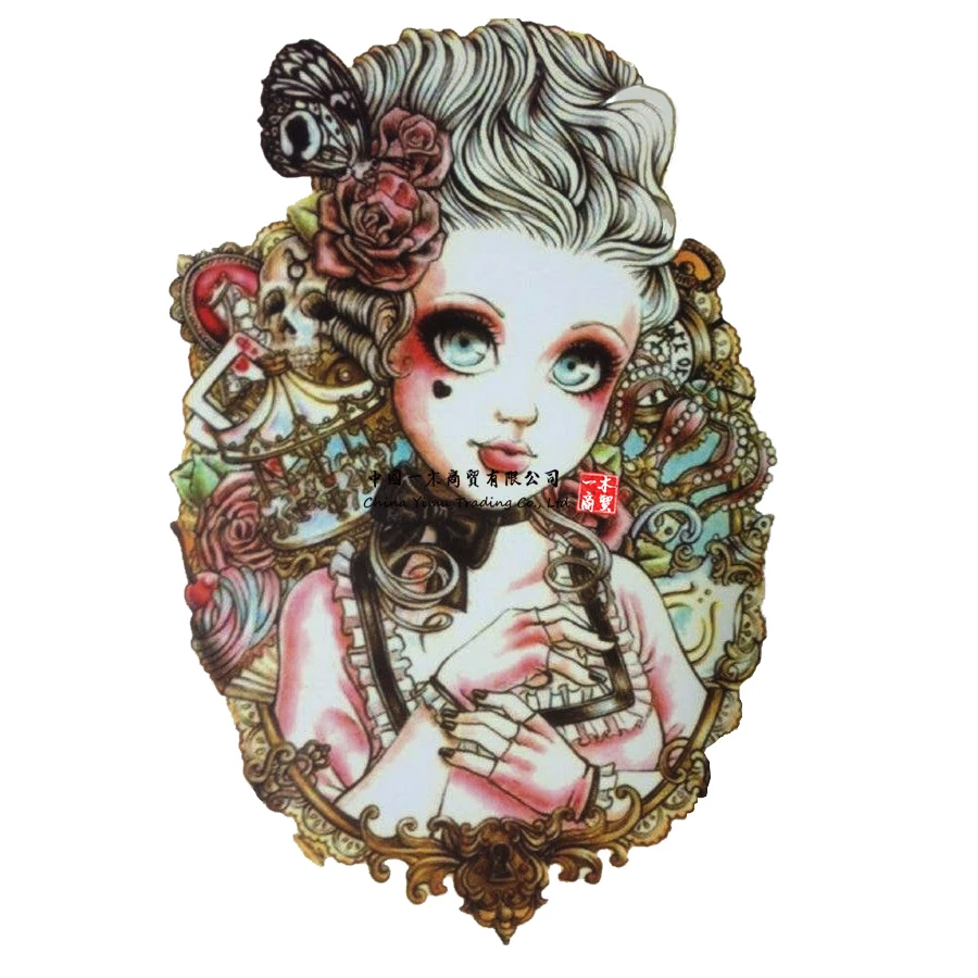 

Sexi Vedio Decals For Colorful Temporary Girl Tattoo Stickers Body Art Waterproof Roses Big Eyes