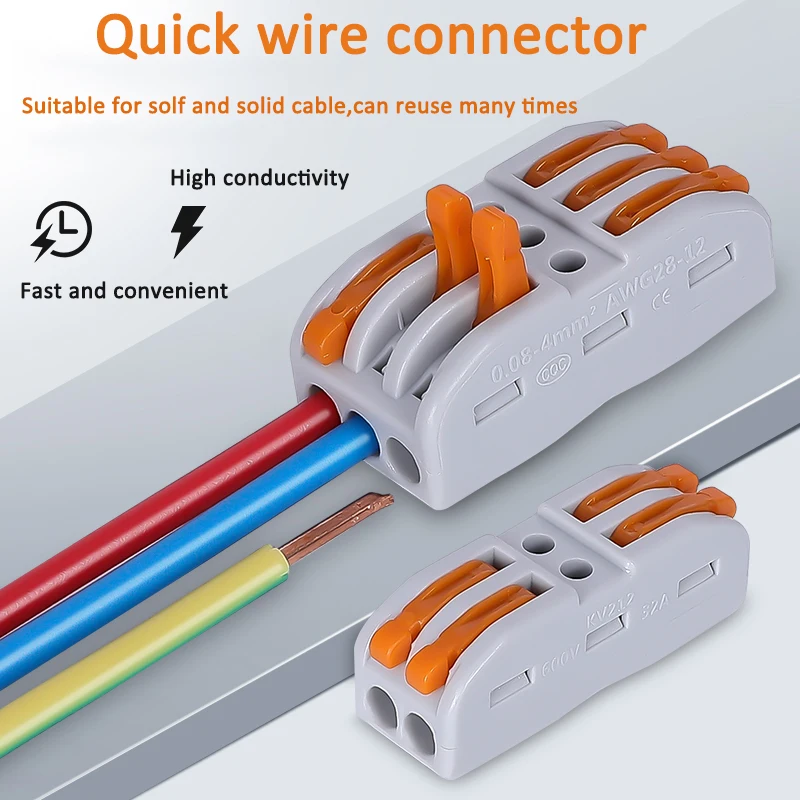 Mini Quick fast electrical wire connector push in lever nut cable clamps terminal block SPL-2/3 led ligting connectors