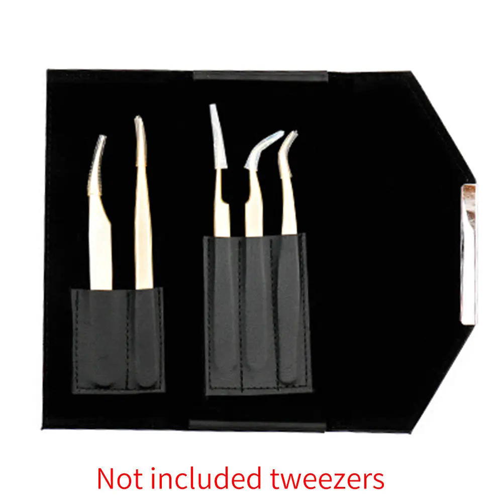 

Portable PU Leather 5 Slots Eyelash Tweezer Tools Bag Cosmetic Tool Storage Bag Tweezers Kit Case for Home Salon Travel Outdoor