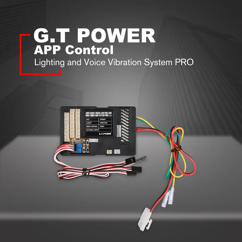 G.T.Power Lighting Voice Vibration System PRO APP Control for RC Car Parts Container Truck Box Board ESC Mode | Игрушки и хобби