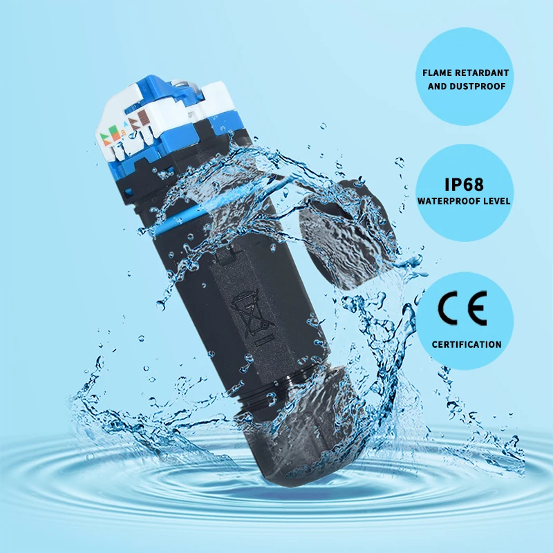 IP68 сетевой кабель разъем RJ45 Тип панели CAT6 пробойник провода Открытый