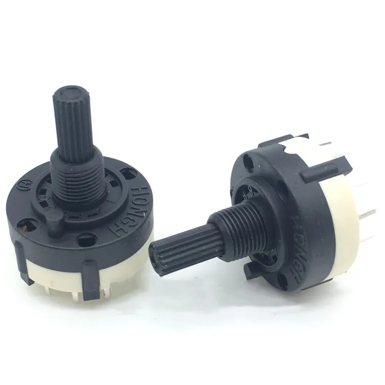 

100PCS RS26 Plastic 4 Pole 3 Position Rotary Band Switch 2 Pole6 Position 1 Pole12 Position Handle Length 21MM Axis Band Switch