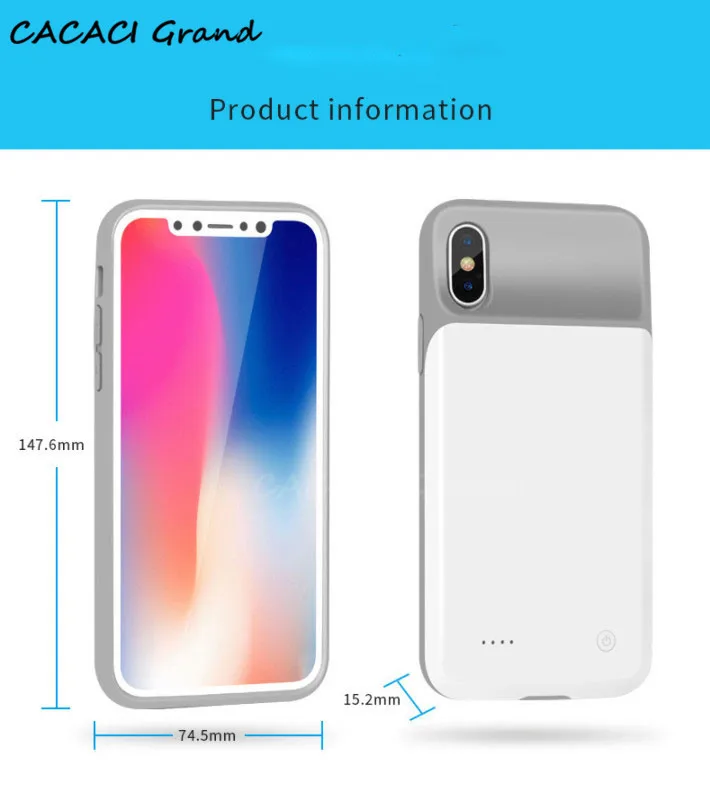 Ультра тонкий умный аккумулятор чехол Зарядное устройство для iPhone XR XS аккумулятор Max чехол Внешняя резервная копия зарядного банка зарядный чехол для iPhone X XS