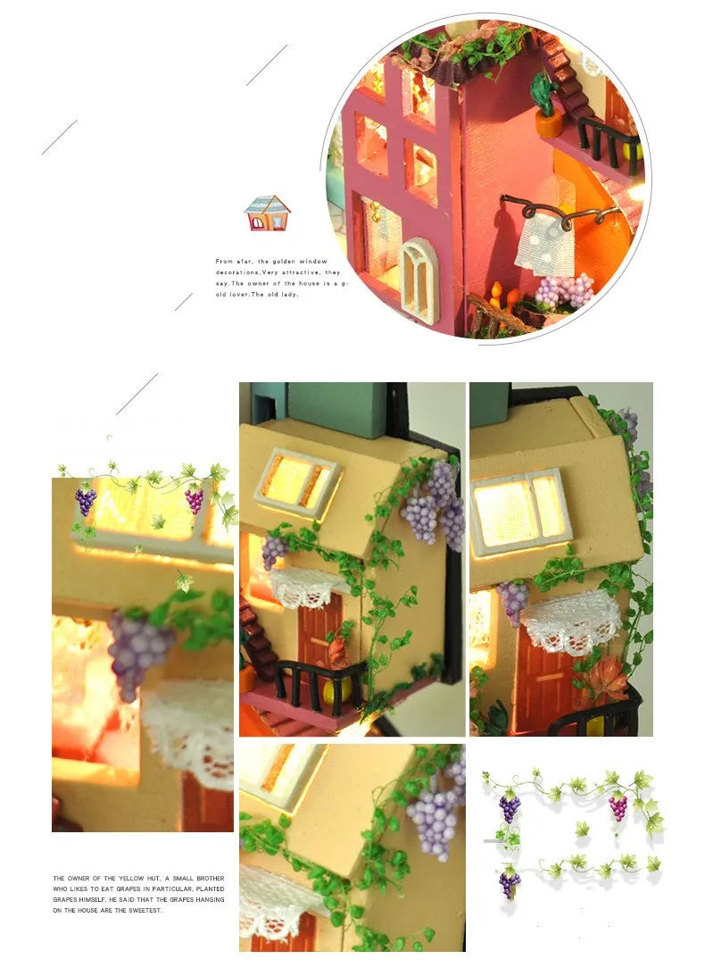 DIY Кукольный дом мебель сказочный город миниатюрный кукольный домик игрушки для детей милые семьи дом Casinha De Boneca Кукольный дом