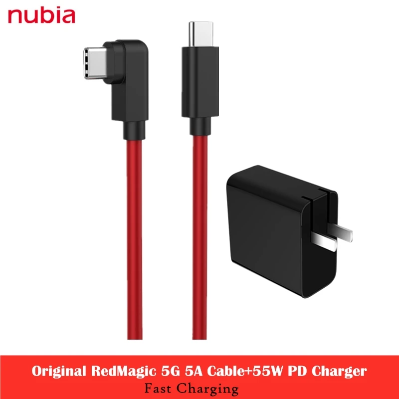 Оригинальный ЖК дисплея ZTE Red Magic 5G Type C кабель USB 5A Add to 55 Вт PD зарядное устройство