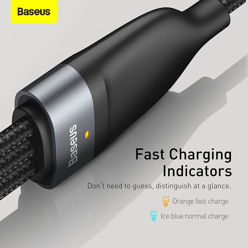 baseus 40w 5a 3 in 1 data cable usb to type c cable for iphone usb to micro fast charger for huawei charger cable for android free global shipping