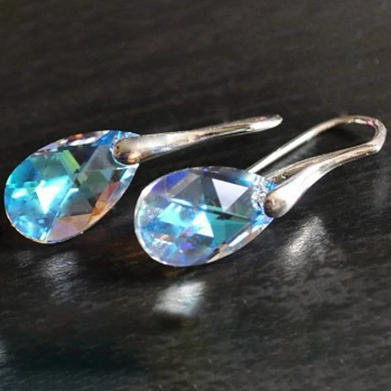 

1Pair Luxury Brand Brincos Elegant Women Long Earrings Artificial Crystal Water Drop Shape Dangle Earrings Fashion Jewelry Sexy