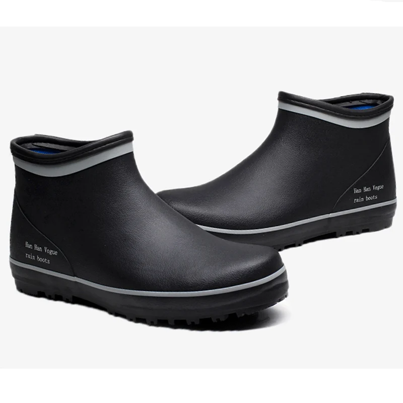 

Men Rain Boy Water Rubber Black Ankle Boots Casual Rain Shoes Men's Rainboots Waterproof Spring Winter Rain Shoes