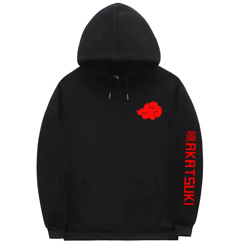 Уличная одежда с японским аниме Akatsuki толстовки мужские капюшоном теплые