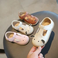 cute genuine leather girls shoes 2021 baby leather shoes childrens british style kids princess shoes soft bottom animal walkers