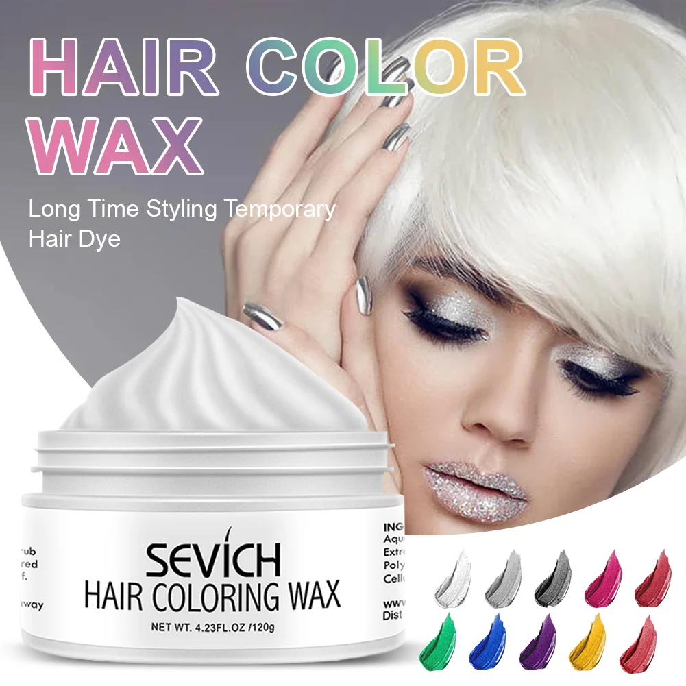 

120g Hair Color Wax Natural Long Time Styling Temporary Hair Dye Mud Cream for Hair Coloring Molding Unisex 10 Colors