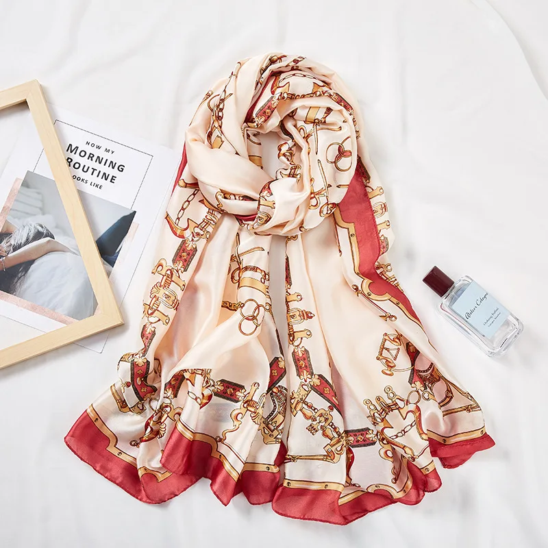 

Silk Scarf Women Shawls Wraps Fashion Small Hair Neck Hijabs Foulard Scarves Female Lady bufanda seda mujer echarpe ete soie