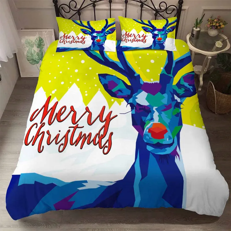 

Christmas bedding set luxury comforter set with pillowcase for children New Year gift comforter set