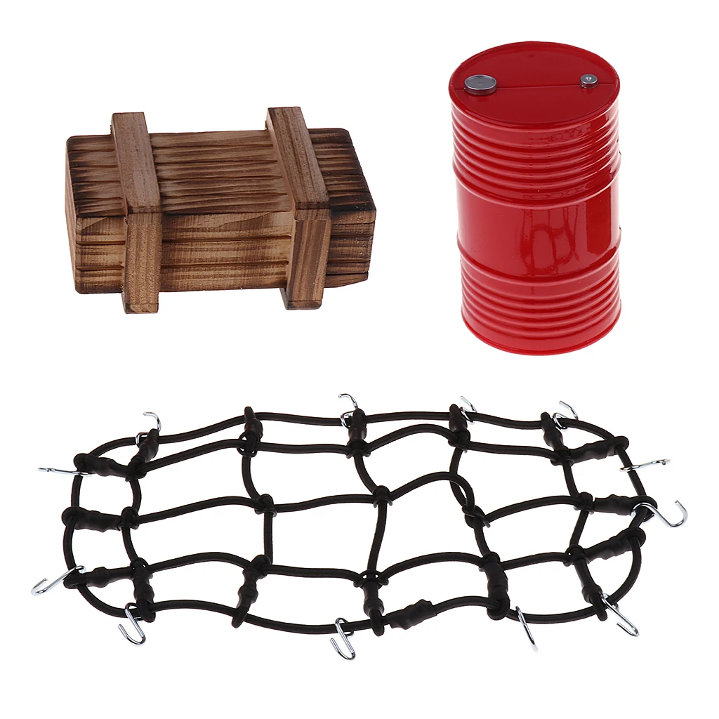 

Металлический багажник на крышу с багажной сеткой и мини-грузом для радиоуправляемого автомобиля 1:10 HSP Redcat