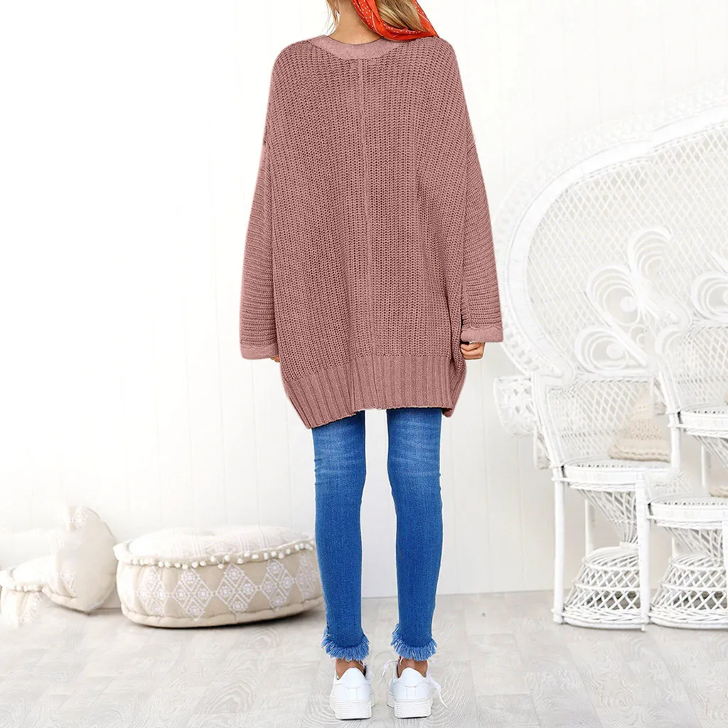 Autumn Winter Sweater Women V-Neck Loose Pullovers Casual Solid Long Sleeve Jumper Lazy Blouse pull femme | Женская одежда