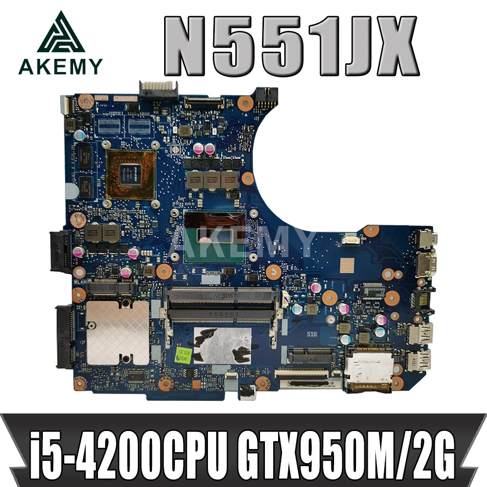 

N551JX/N551JK Motherboard i5-4200CPU GTX950M/2G For ASUS G551JX N551JX G551J N551J Laptop Motherboard N551JK Mainboard test 100%