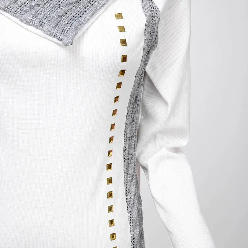 Spring Autumn Women Long Sleeve Hoodie Top Sweatshirt Jumper Long Patchwork Ladies Causal Pullover Streetwear