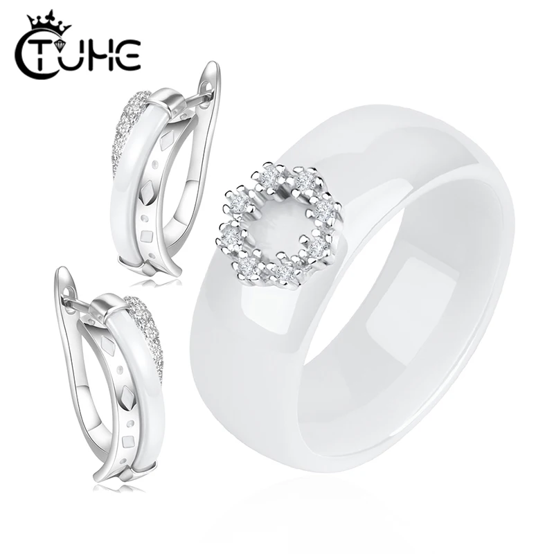 Модный дизайн искусственные керамические кольца Стразы оптовая продажа