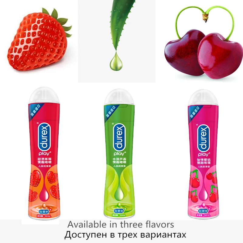 Лубрикант Durex для секса съедобное фруктовое масло клубника вишня гель с алоэ