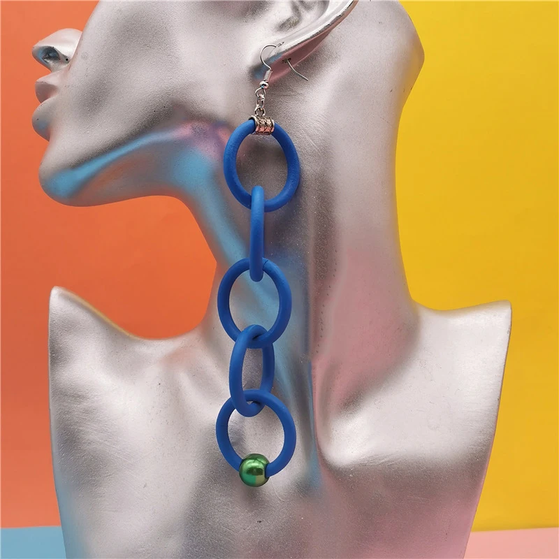 

Marliwoo New Multicolor Drop Earrings Women Long Earring Rubber Jewelry Pearl Accessories Pendant Earrings Party Gift Wholesale