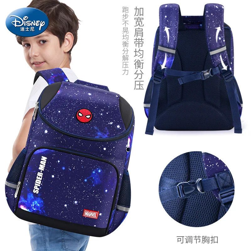 Authentic Disney Captain America Schoolbag Children's Lightweight Backrest Ultralight Elementary School Pupils Backpack Men