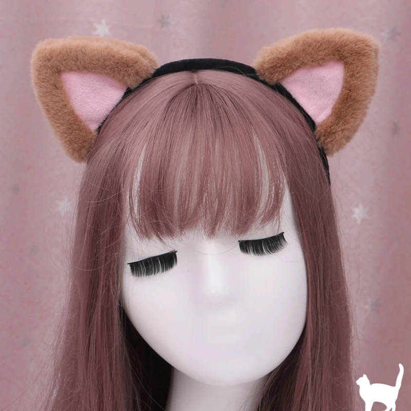 Для женщин для девочек милые Детские ободки с кошачьими ушками плюшевые головная