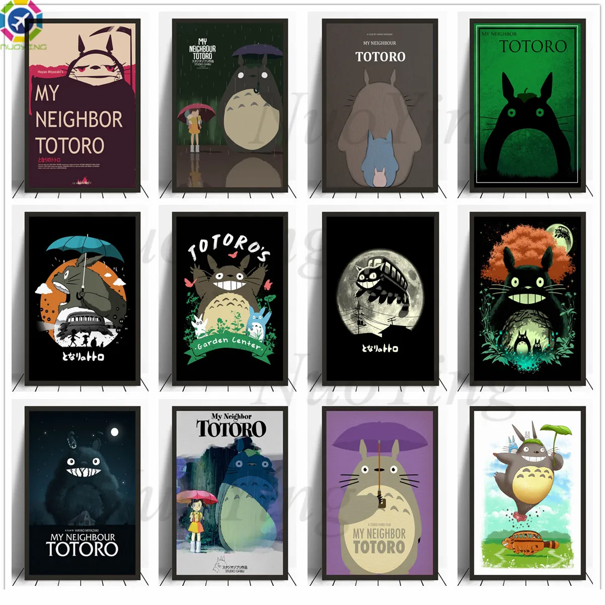 Минималистичный плакат Мой сосед Тоторо аниме художественный холст настенная