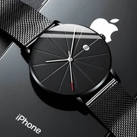 reloj hombre fashion mens watches minimalist men ultra thin quartz watch luxury stainless steel mesh belt watch montre homme
