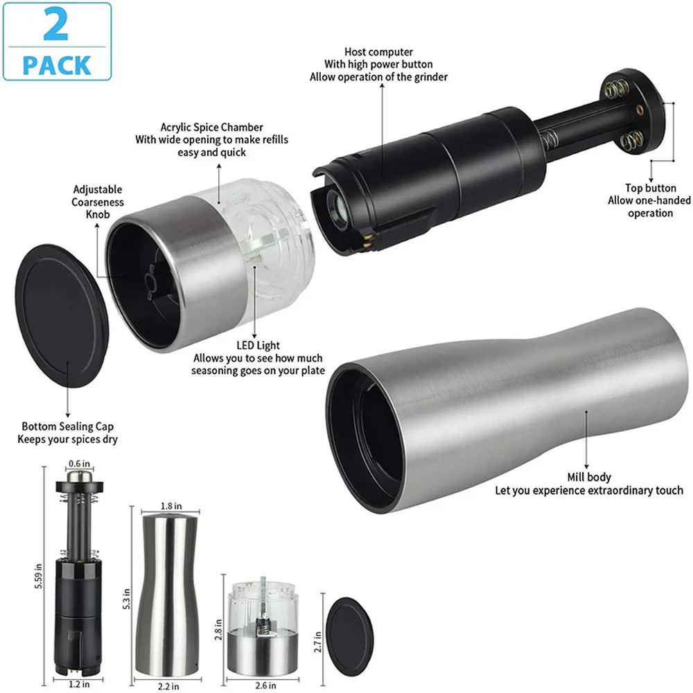Электрическая мельница для перца мясорубка специй 2 шт. в наборе соли и из