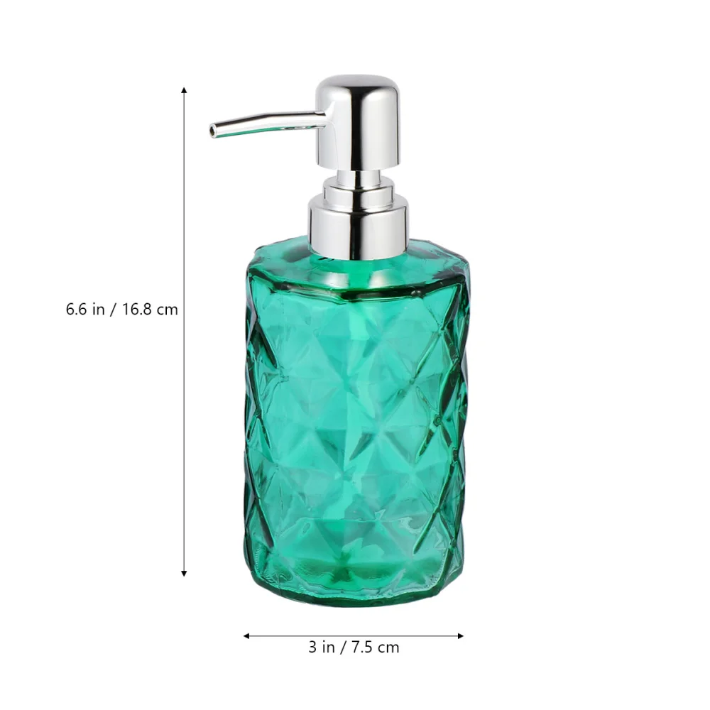 

2pcs Diamond Stripe Shower Bottles Press Lotion Bottle with Silver Pump Head