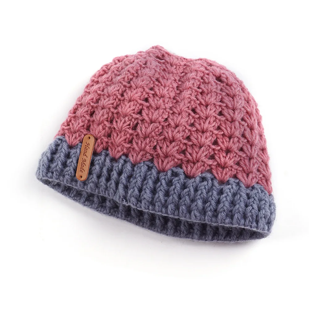 Europe, America, autumn and winter, new, matching, hole, cap, cap, empty top, knitted wool cap, ponytail cap, warm hat - Цвет: 02