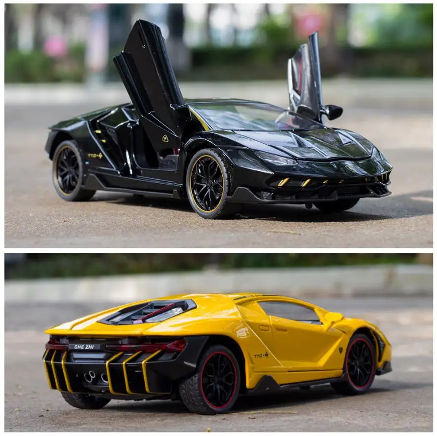 Hot scale 1:24 wheels diecast car germany bull logo metal model with light sound Lambor lp770-4 Centenario pull back vehicle toy | Игрушки и