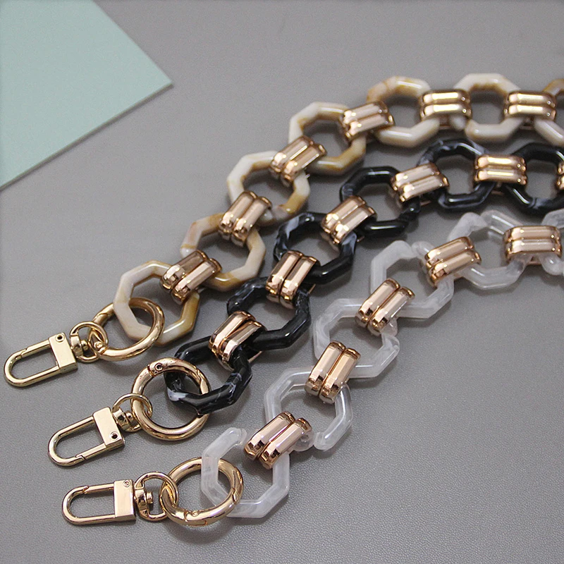 

New Fashion Woman Brand Handbag Accessory Chain Detachable Replacement Shoulder Strap Women DIY Shoulder Clutch Resin Chains