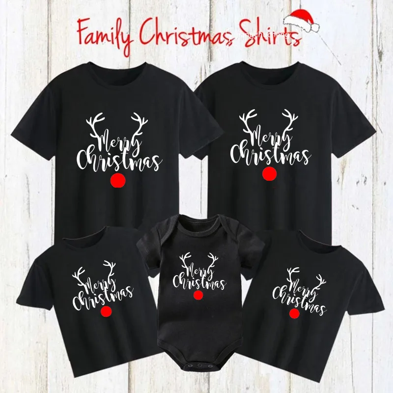 

Merry Christmas Family Matching Christmas Outfits Daddy Mommy and Me T-Shirt Family Look Mother Kids Navidad Clothes Xmas Gift