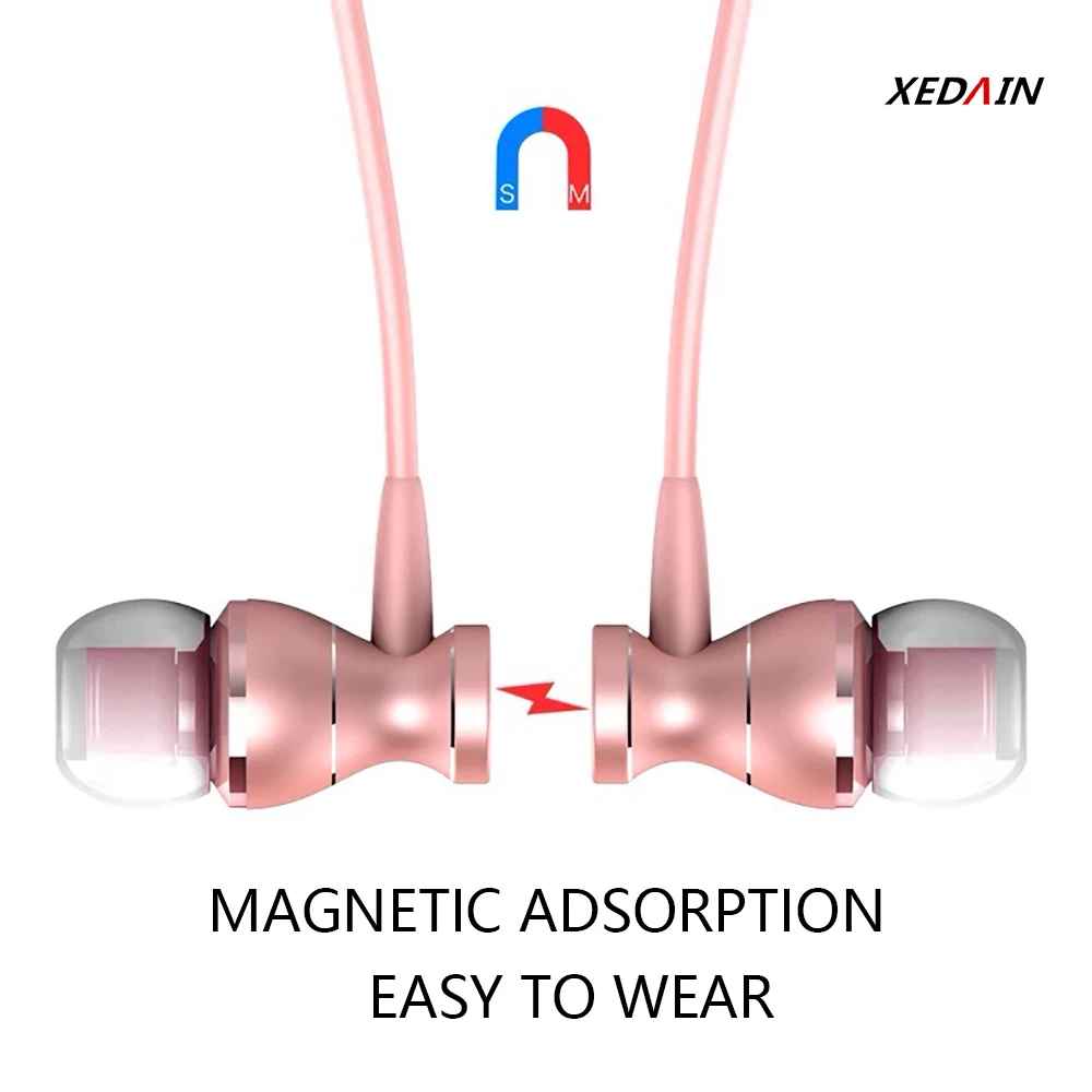 Проводные наушники вкладыши с басами Металлическая магнитная гарнитура для