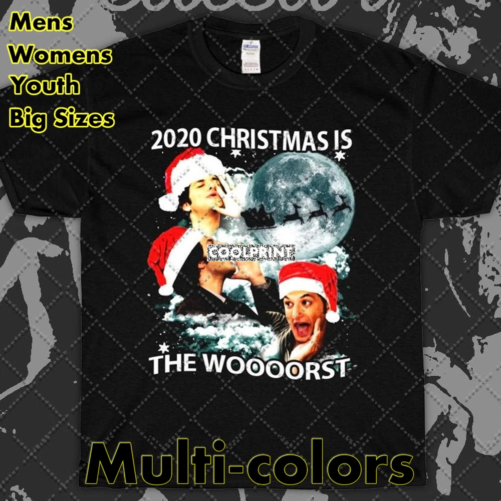 

2020 футболка JEAN RALPHIO с надписью Christmas is the woooorst, парк Rec, фан-арт, футболки, мужские Модные оригинальные графические футболки