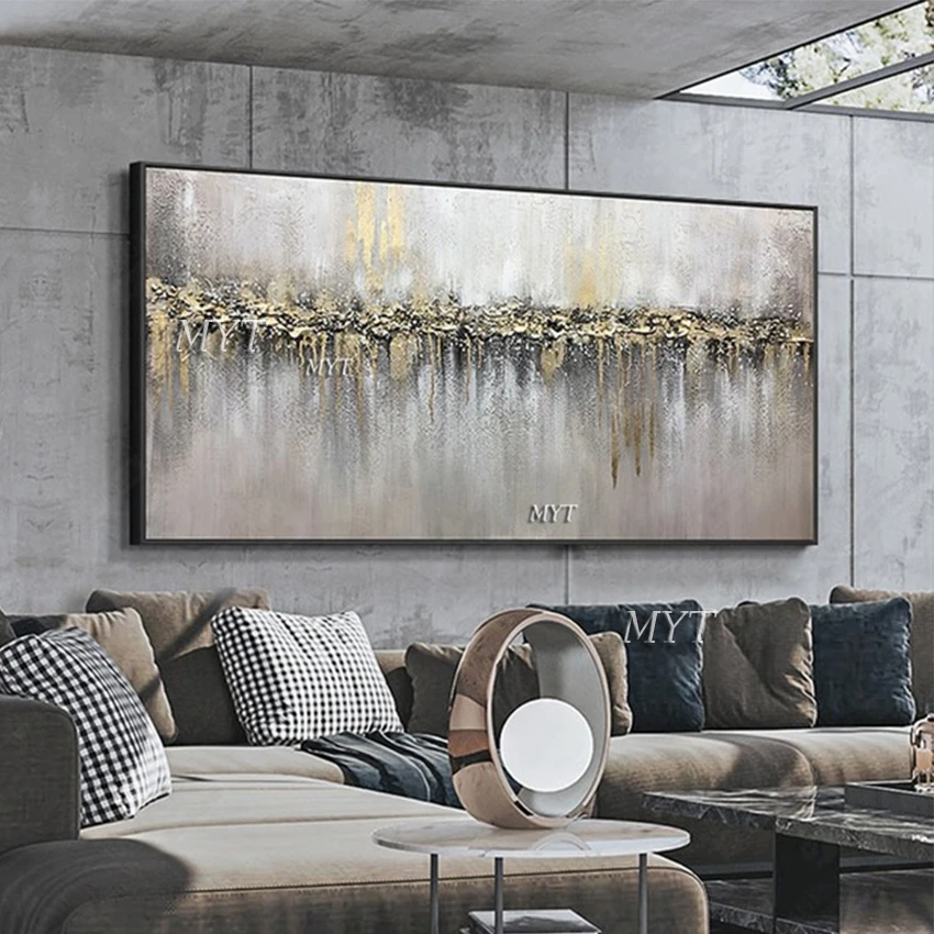 

No Framed Hand Painted 2021 Home Decor Abstract Handmade Oil Painting On Canvas Gold Paintings Wall Pictures Art Wall Artwork F