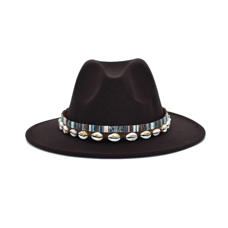 

Women Autumn Winter Elegant Wool Shell Hats High-Top Jazz Hat Men Panama Hard Cowboy Caps Casual Vintage Church Cap Man Fedoras
